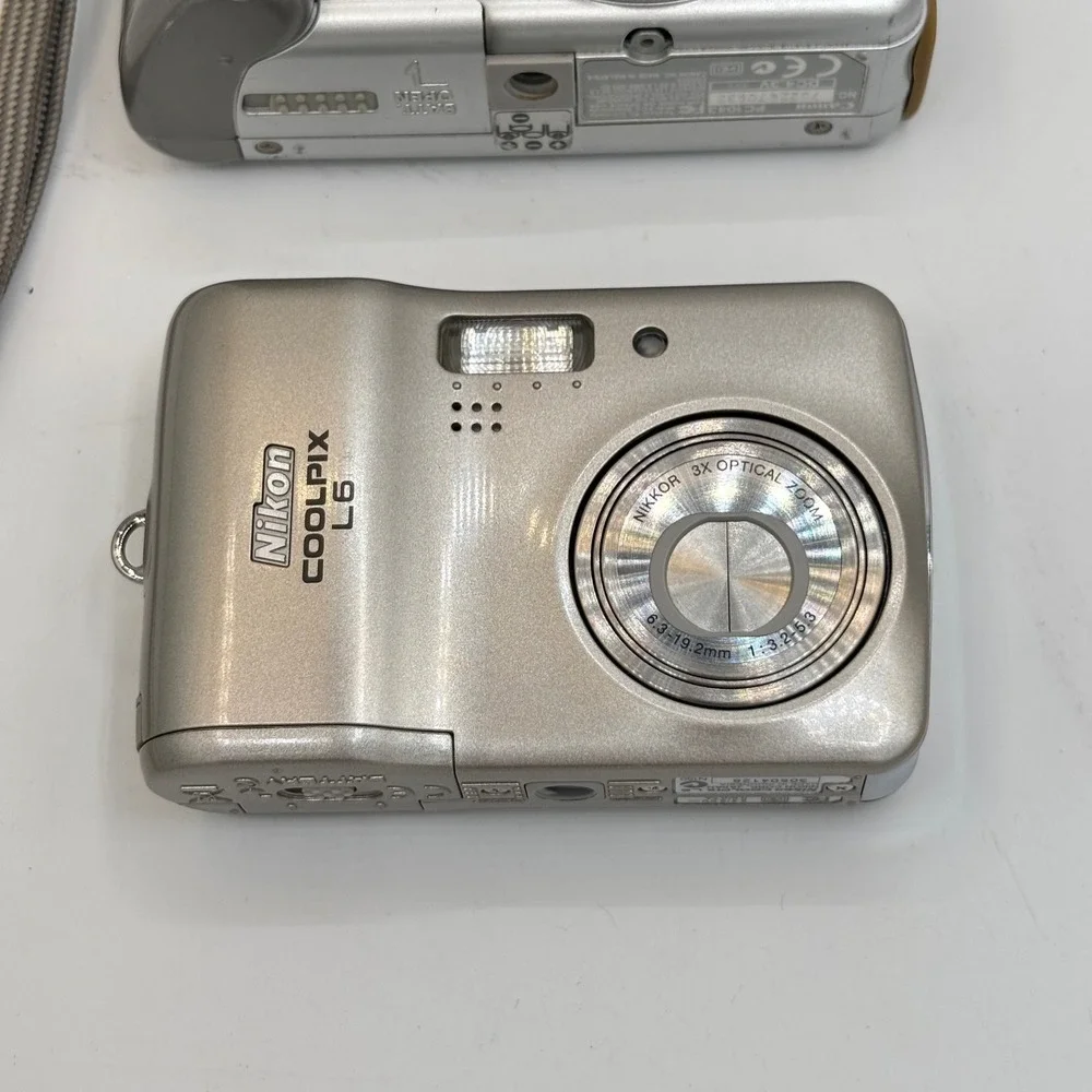Canon PowerShot A70 & Nikon Coolpix L6 Digital Camera Lot Silver For Parts